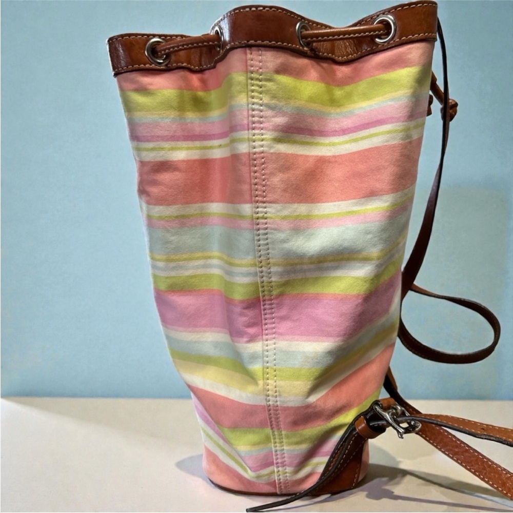 Coach Hampton Watercolor Stripe Canvas Backpack - Picture 6 of 12